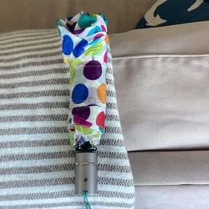 totes White Umbrella with Multicolor Polka Dots